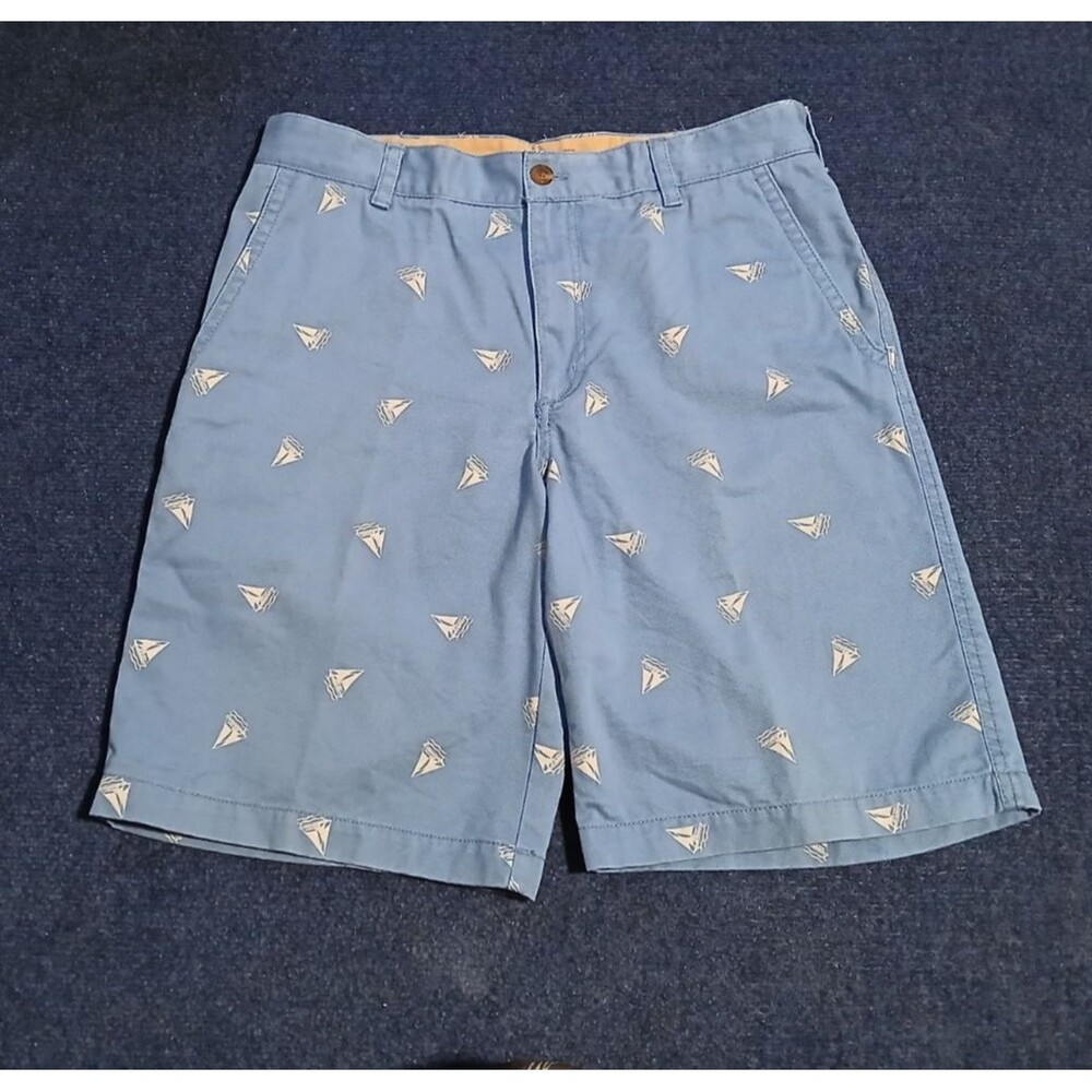 IZOD Men's Blue Short Sailboats front side pockets 100% Cotton 32